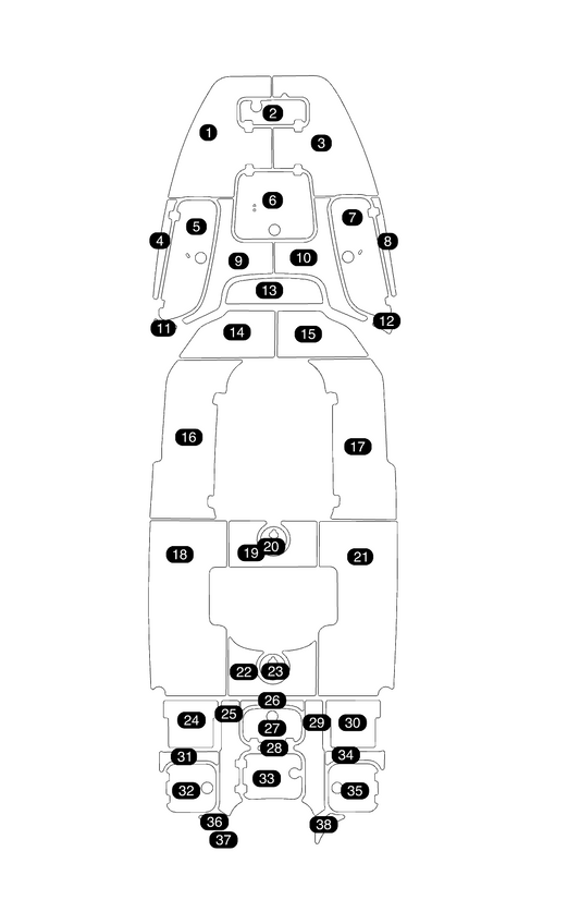 SeaDek Kit for 2015–2023 SeaHunt 25 BXBR – Precut Custom Marine Flooring