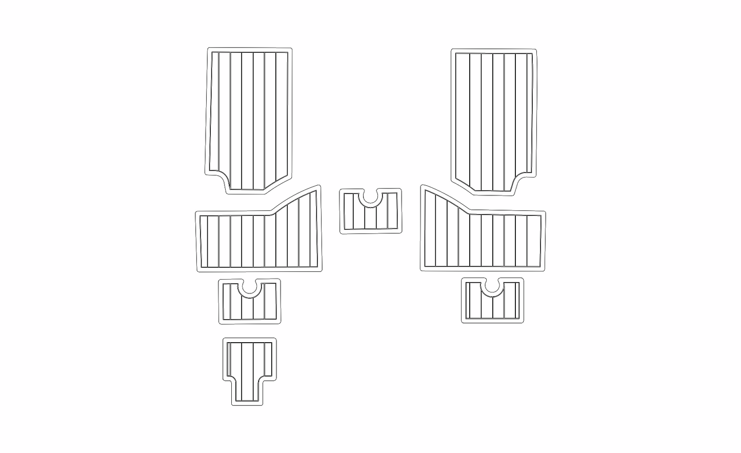 Key West 186 Bay Reef SeaDek kit – black white 6mm back deck