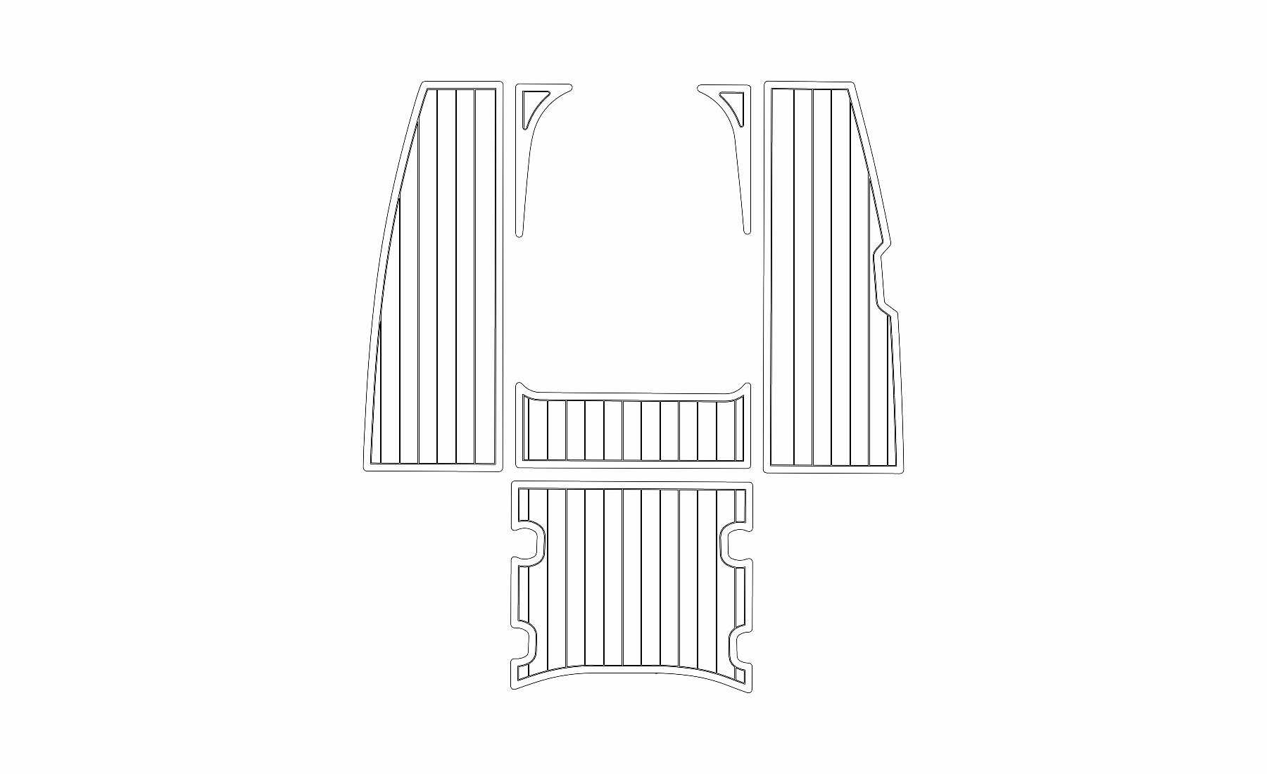 Key West 186 Bay Reef SeaDek kit – black white 6mm cockpit floor