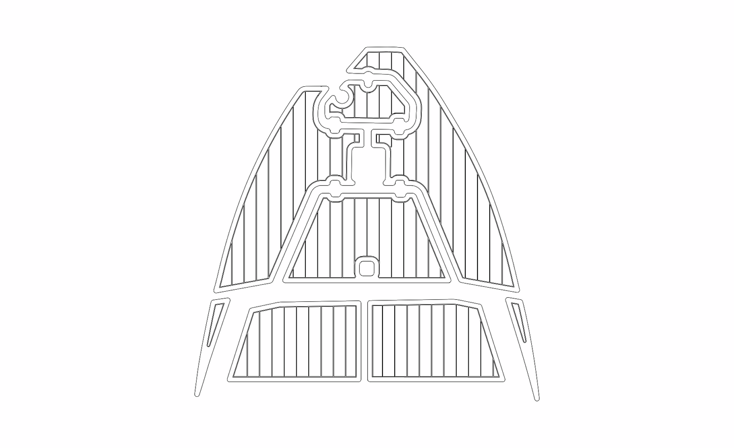 Key West 186 Bay Reef SeaDek kit – black white 6mm front deck
