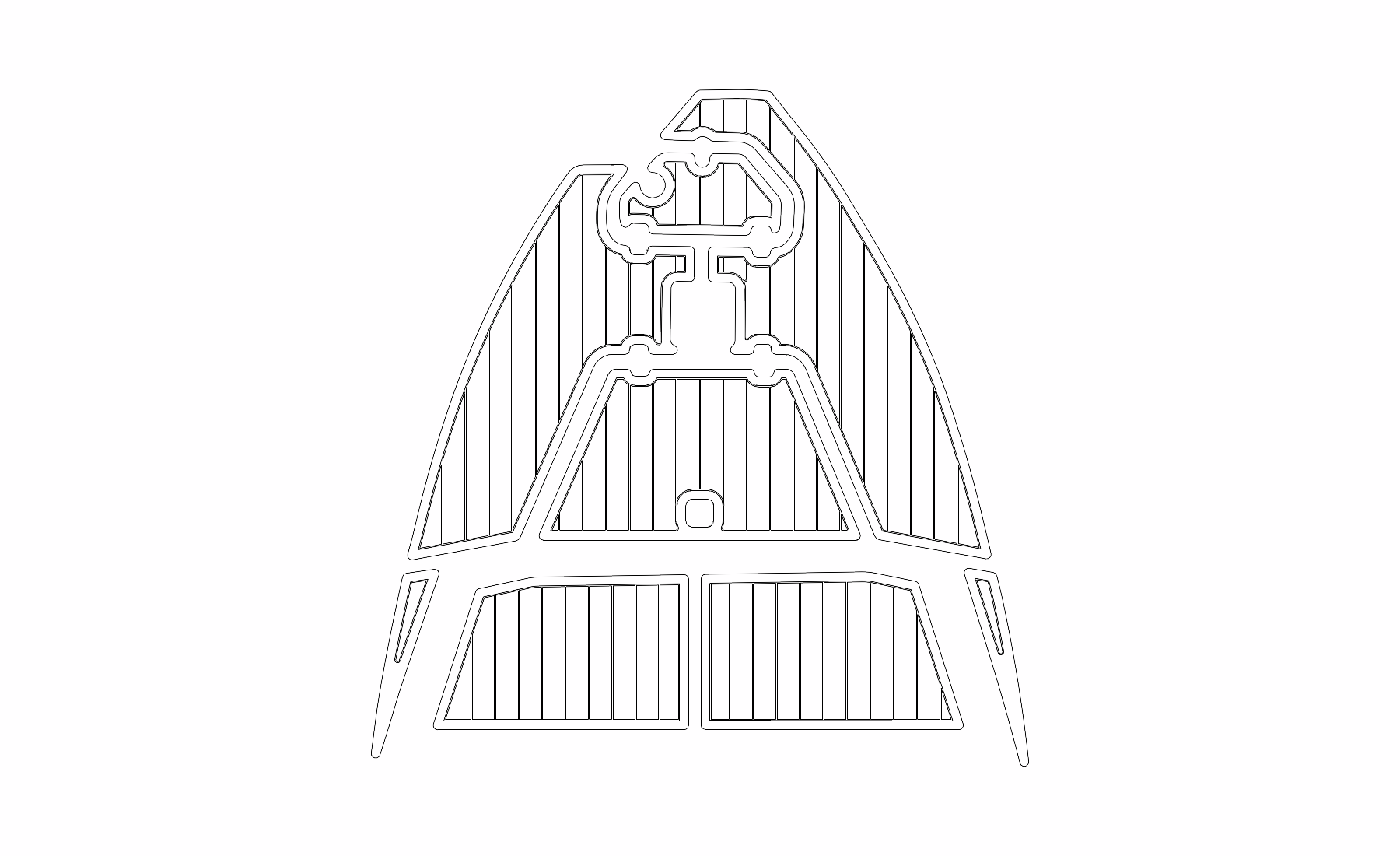 Key West 186 Bay Reef SeaDek kit – black white 6mm front deck