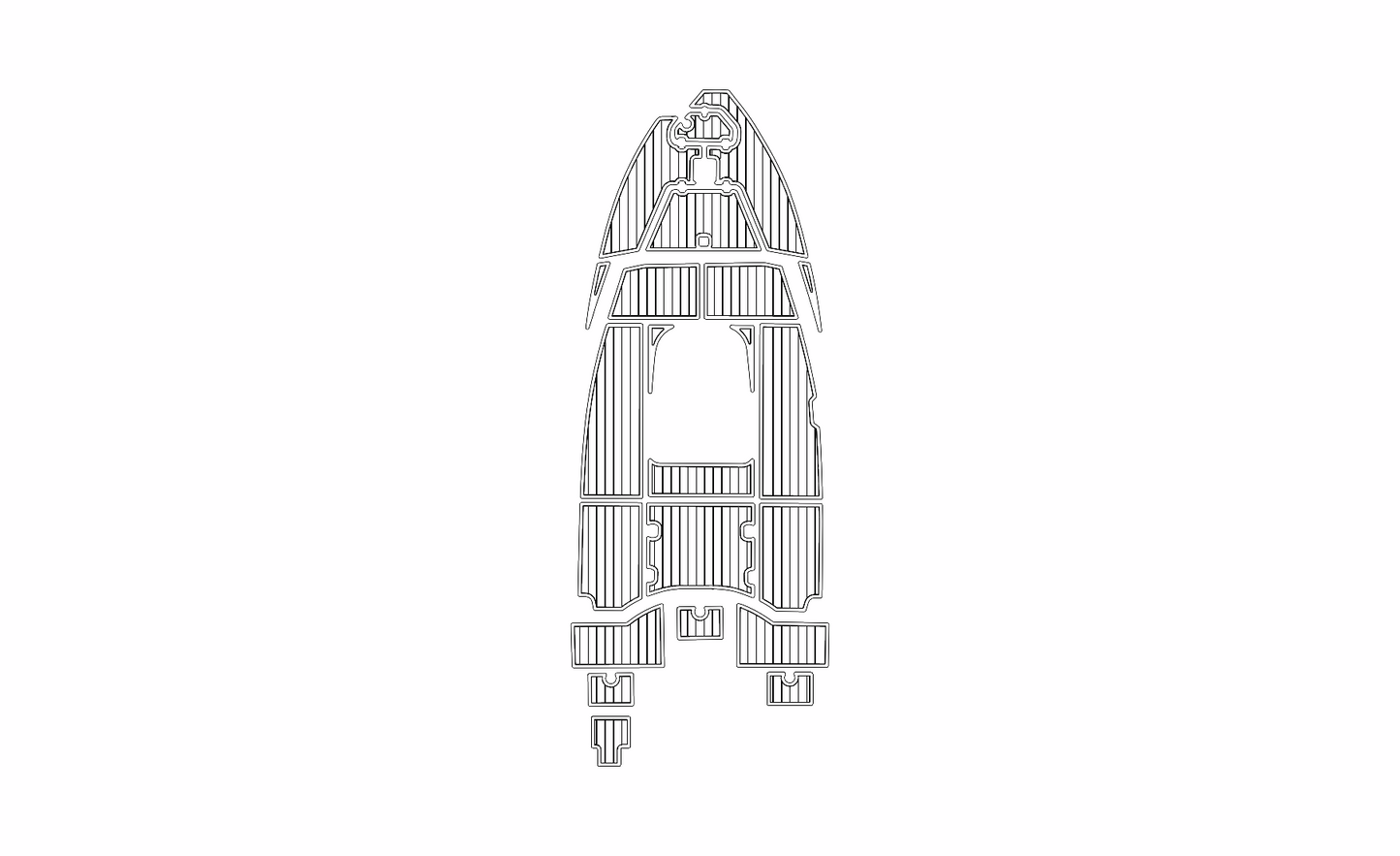 Key West 186 Bay Reef SeaDek kit – black white 6mm full boat