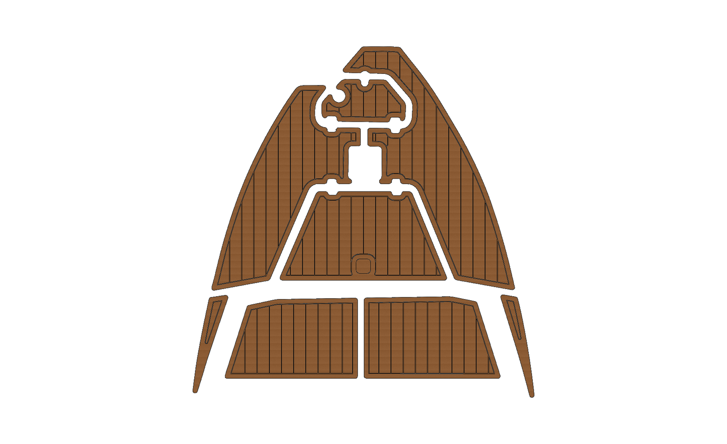 Key West 186 Bay Reef – Front Deck – Mocha/Black 6mm brushed SeaDek