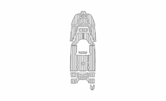 Key West 210 Bay Reef complete 29-section SeaDek kit layout – Black/White proof