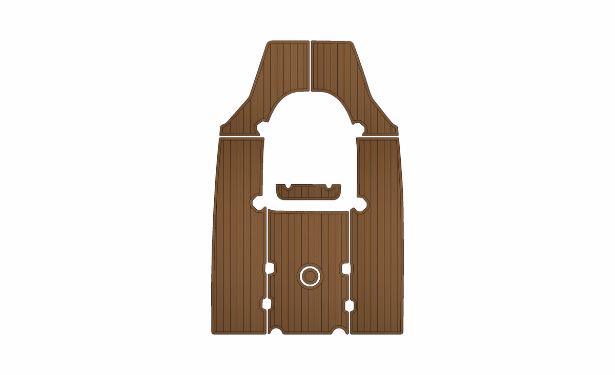 Key West 210 Bay Reef – Cockpit Floor – Mocha/Black 6mm brushed SeaDek with white cutout openings