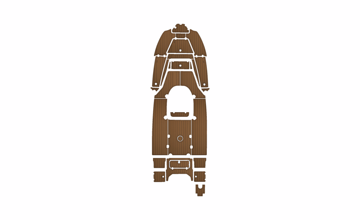 Key West 210 Bay Reef – Full Boat – Mocha/Black 6mm brushed SeaDek with white cutout openings