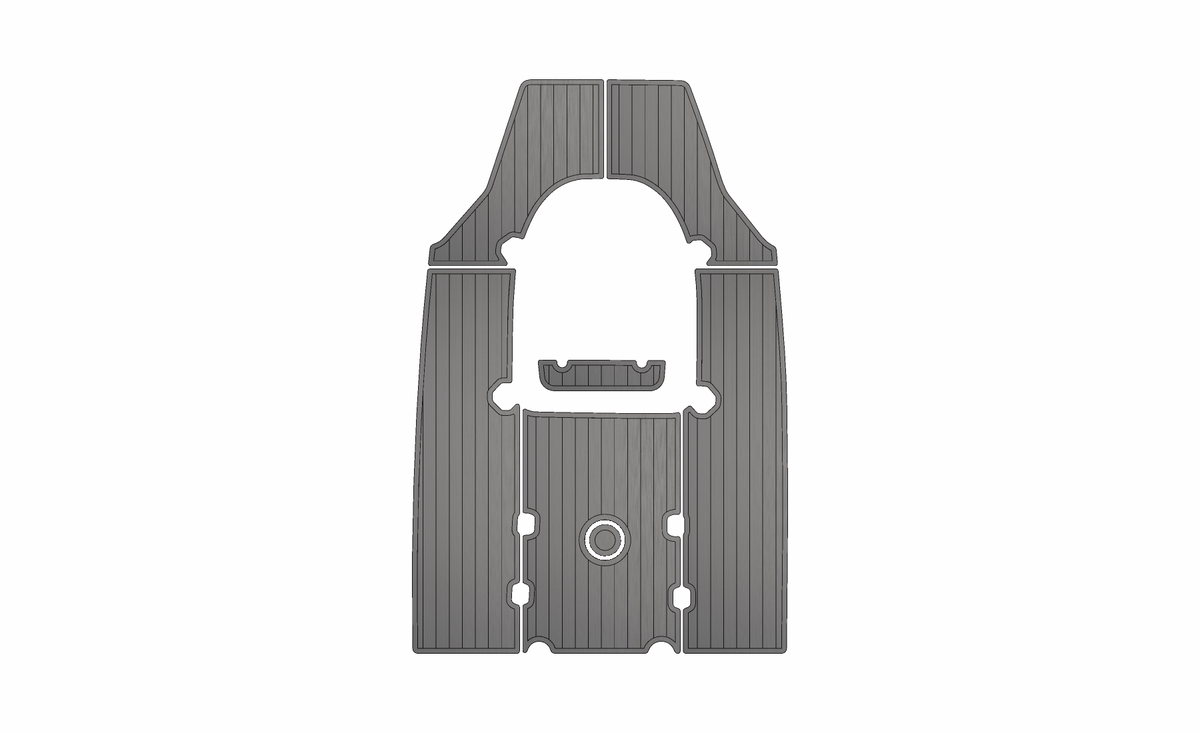 Key West 210 Bay Reef – Cockpit Floor – Storm/Black 6mm brushed SeaDek with white cutout openings