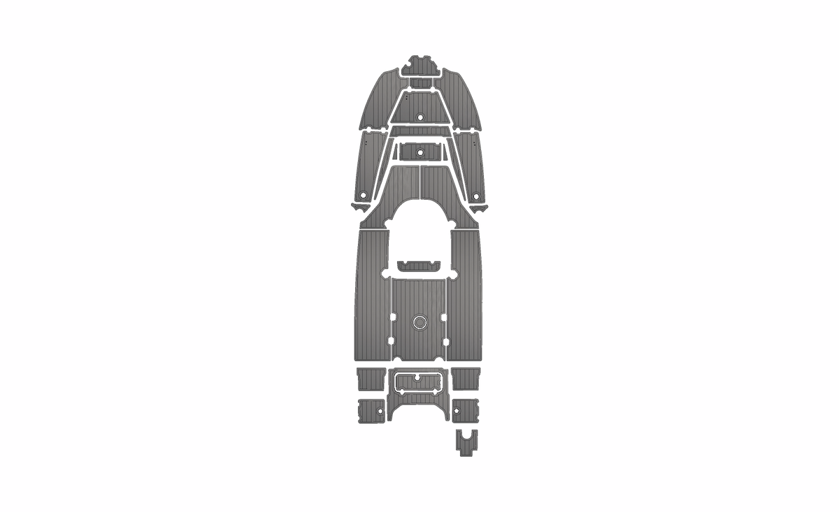 Key West 210 Bay Reef – Full Boat – Storm/Black 6mm brushed SeaDek with white cutout openings